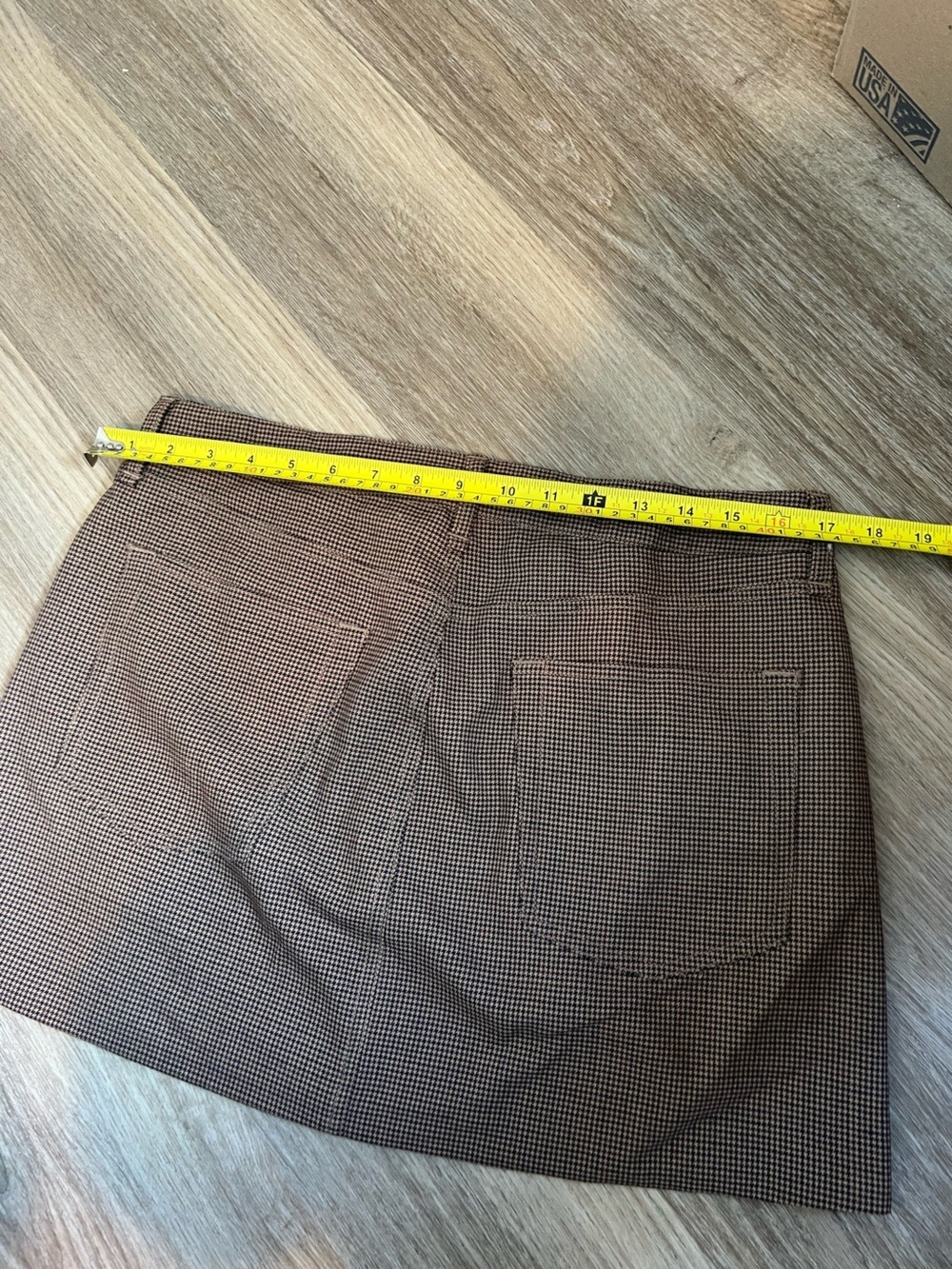 Rag and Bone Itty Bitty Herringbone Houndstooth Plaid Mini Skirt 8 Wool Blend - Picture 5 of 8